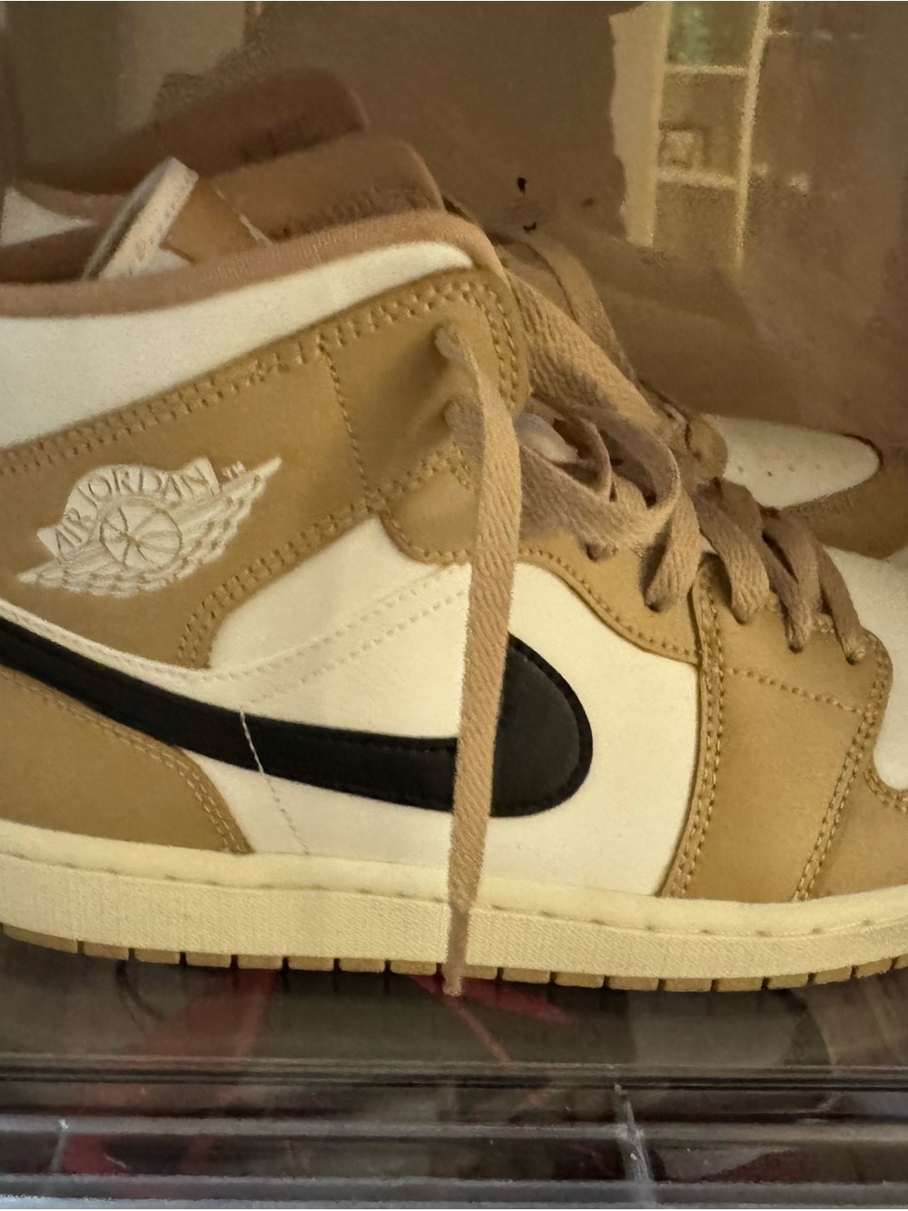 Authentic Nike High-Top Sneakers in Tan, White & Black